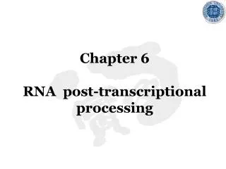 Chapter 6 RNA post-transcriptional processing