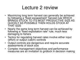 Lecture 2 review
