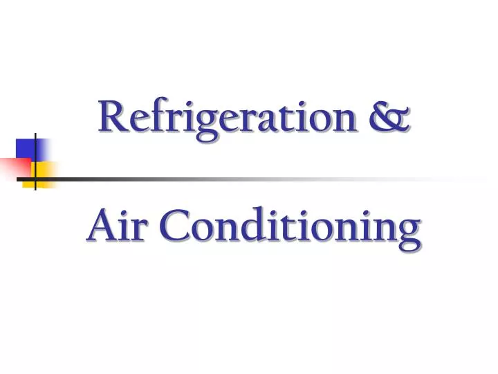 refrigeration air conditioning