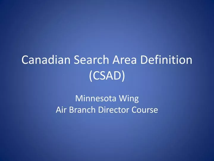 canadian search area definition csad