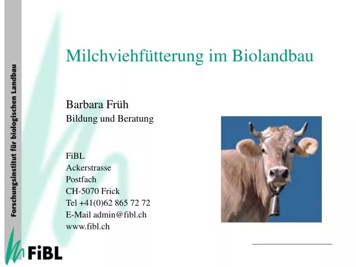 milchviehf tterung im biolandbau