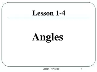 Lesson 1-4