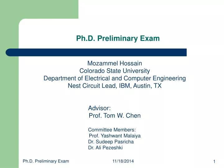 ph d preliminary exam