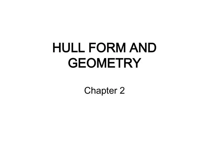 hull form and geometry