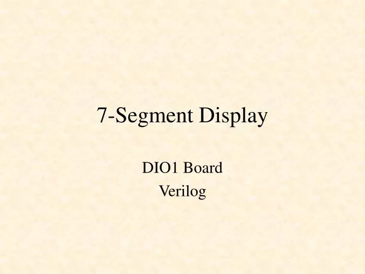 7 segment display