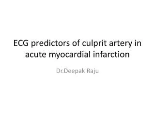 ECG predictors of culprit artery in acute myocardial infarction
