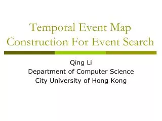 Temporal Event Map Construction For Event Search