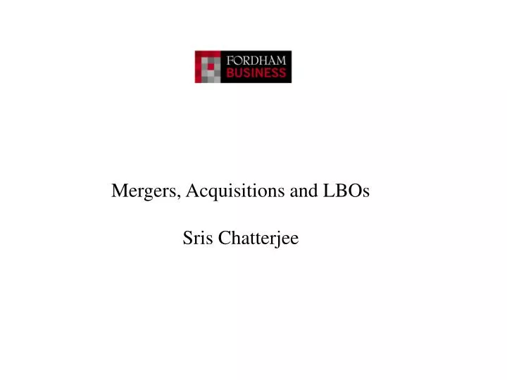 mergers acquisitions and lbos sris chatterjee