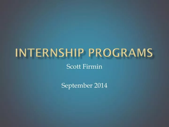 internship programs