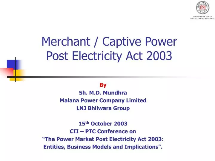 merchant captive power post electricity act 2003