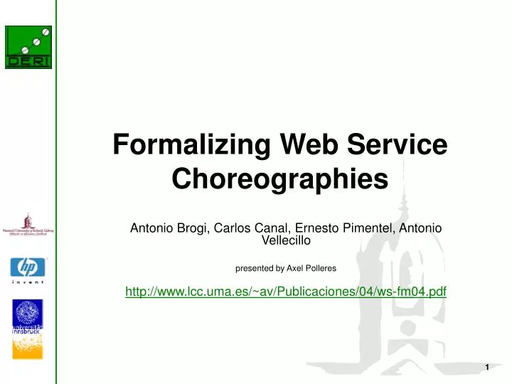 formalizing web service choreographies