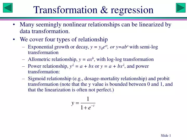 transformation regression
