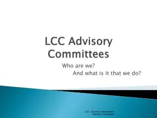 LCC Advisory Committees