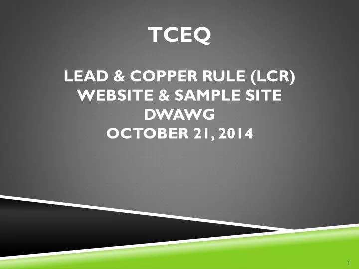 tceq lead copper rule lcr website sample site dwawg october 21 2014