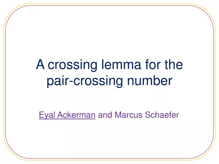 a crossing lemma for the pair crossing number