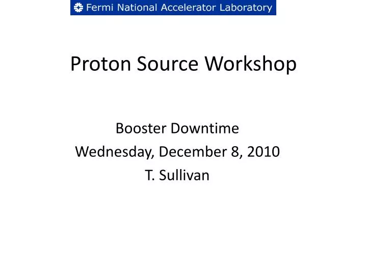 proton source workshop