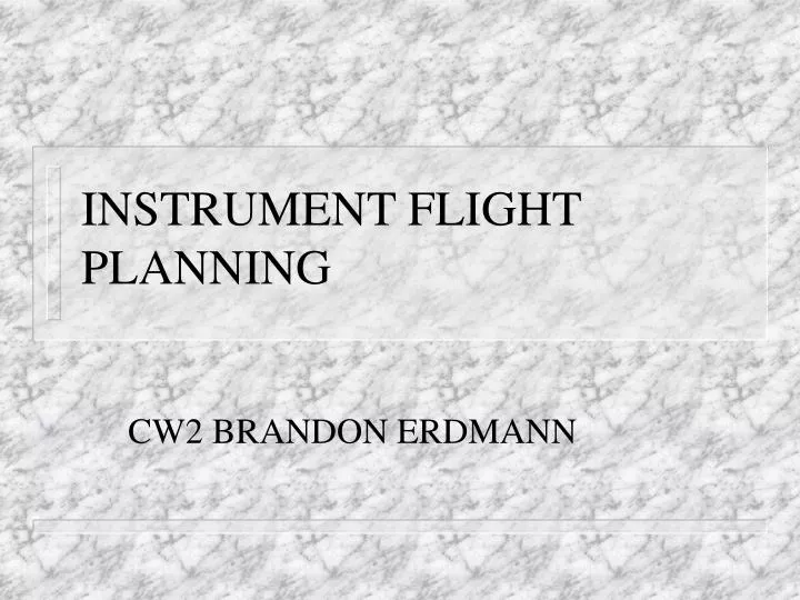 instrument flight planning