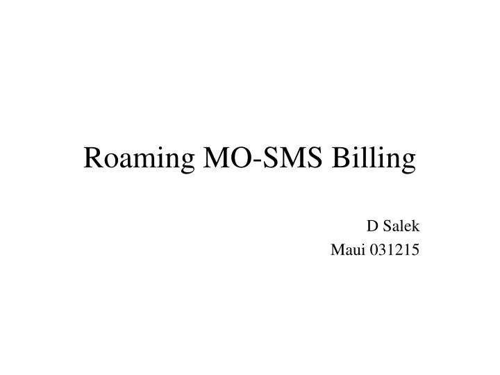 roaming mo sms billing