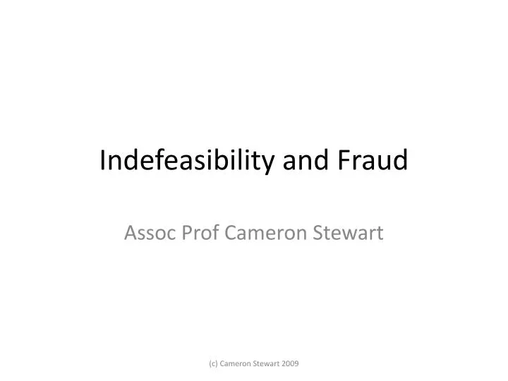 indefeasibility and fraud