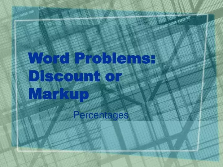 word problems discount or markup