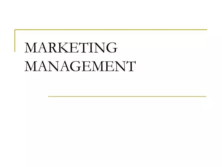 marketing management