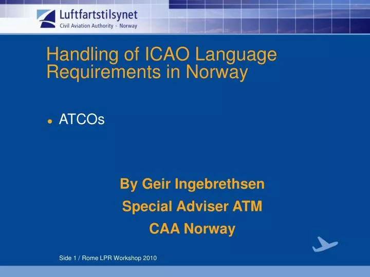 handling of icao language requirements in norway