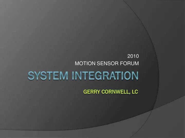 2010 motion sensor forum