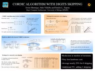 CORDIC ALGORITHM WITH DIGITS SKIPPING