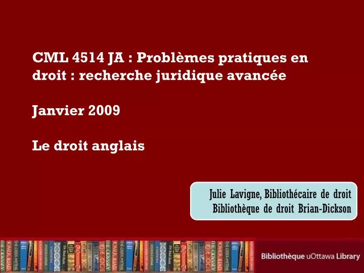 cml 4514 ja probl mes pratiques en droit recherche juridique avanc e janvier 2009 le droit anglais