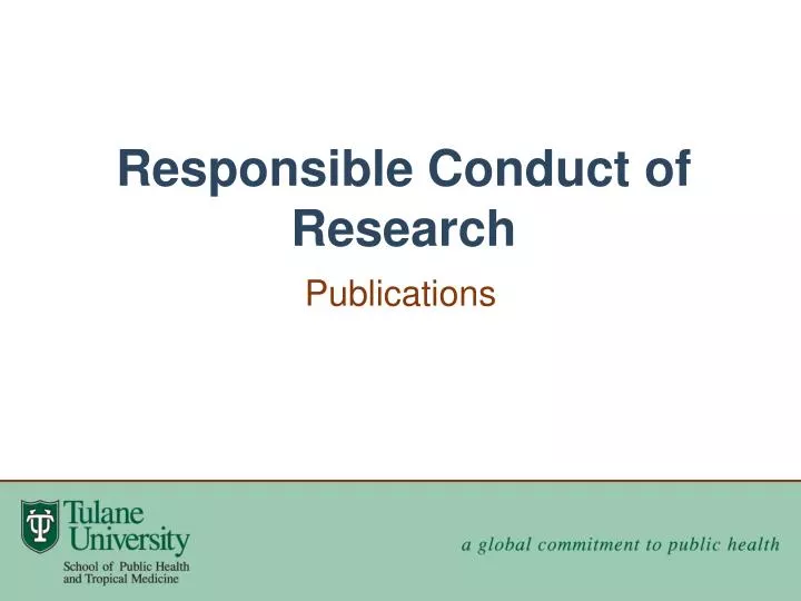 responsible conduct of research