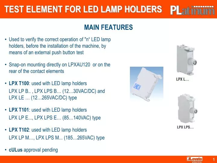test element for led lamp holders