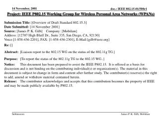 Project: IEEE P802.15 Working Group for Wireless Personal Area Networks (WPANs)