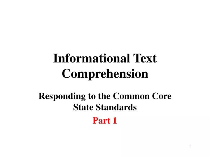 informational text comprehension