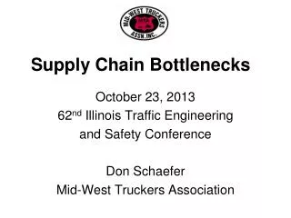 Supply Chain Bottlenecks