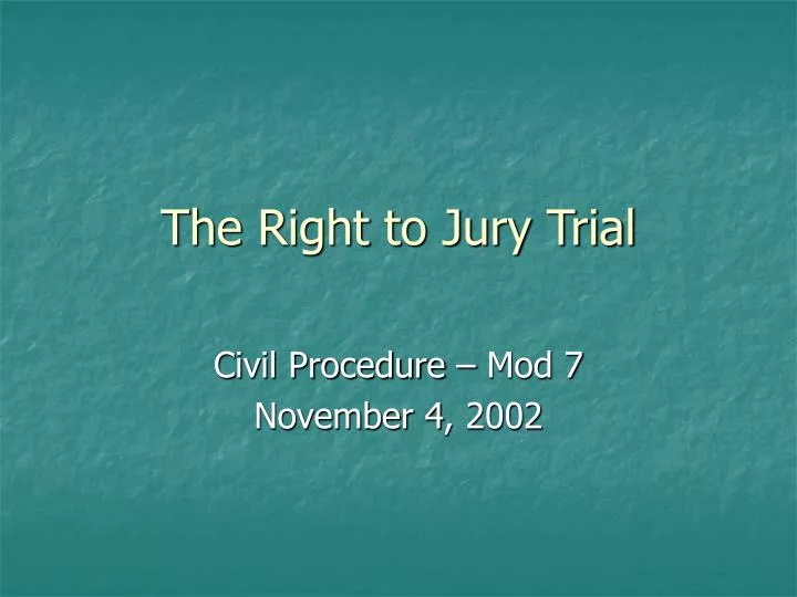 the right to jury trial