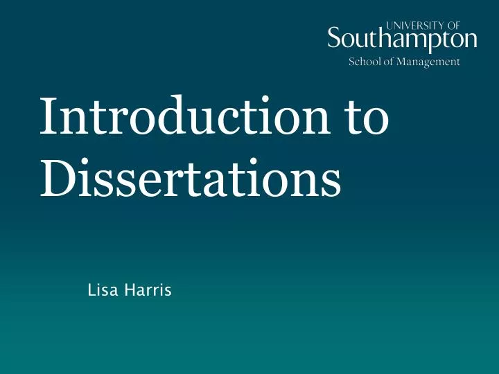 introduction to dissertations