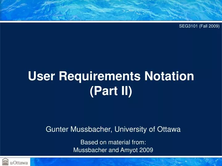 user requirements notation part ii