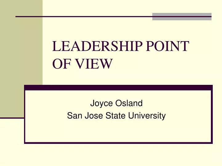 leadership point of view