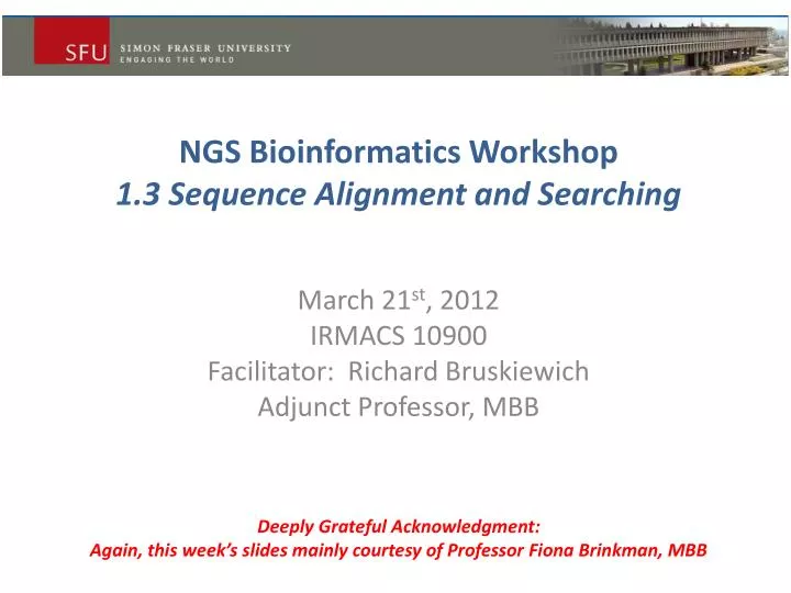 ngs bioinformatics workshop 1 3 sequence alignment and searching