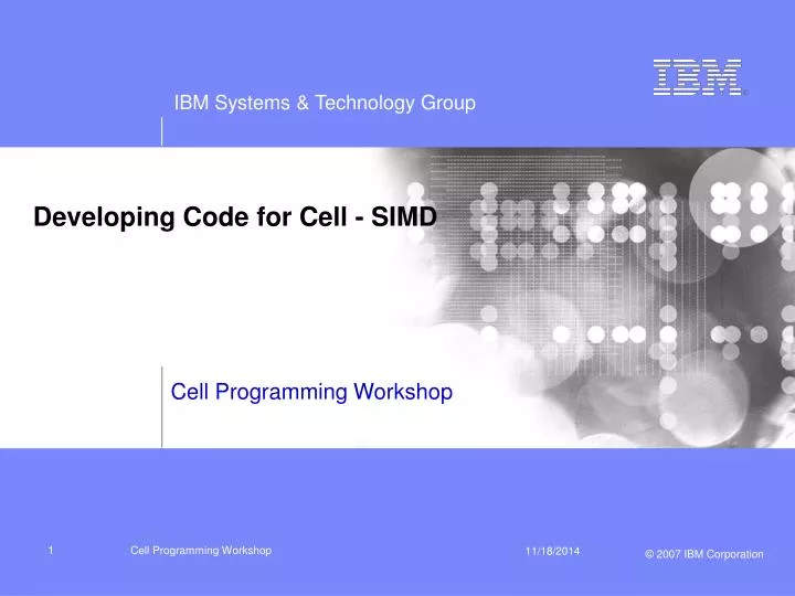developing code for cell simd