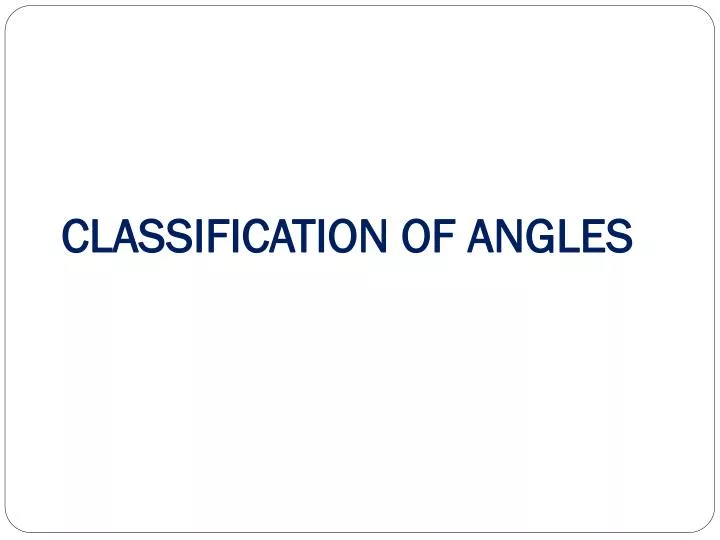 classification of angles