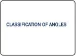 CLASSIFICATION OF ANGLES
