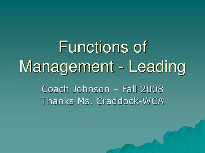 functions of management leading