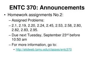 ENTC 370: Announcements