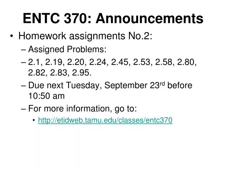 entc 370 announcements