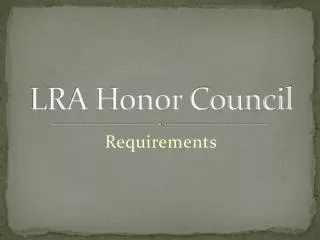 LRA Honor Council