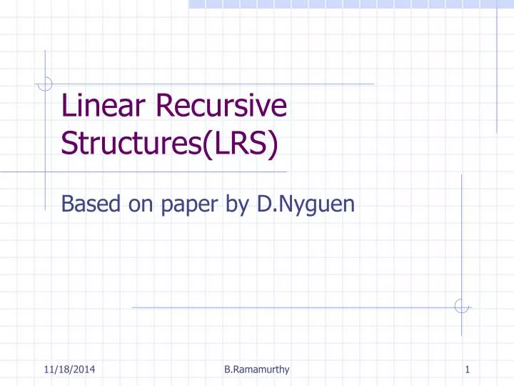 linear recursive structures lrs