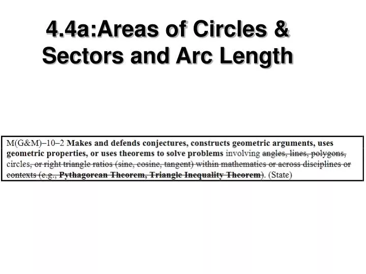 4 4a areas of circles sectors and arc length