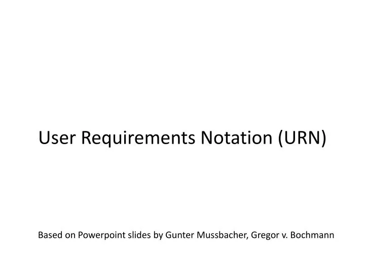 user requirements notation urn