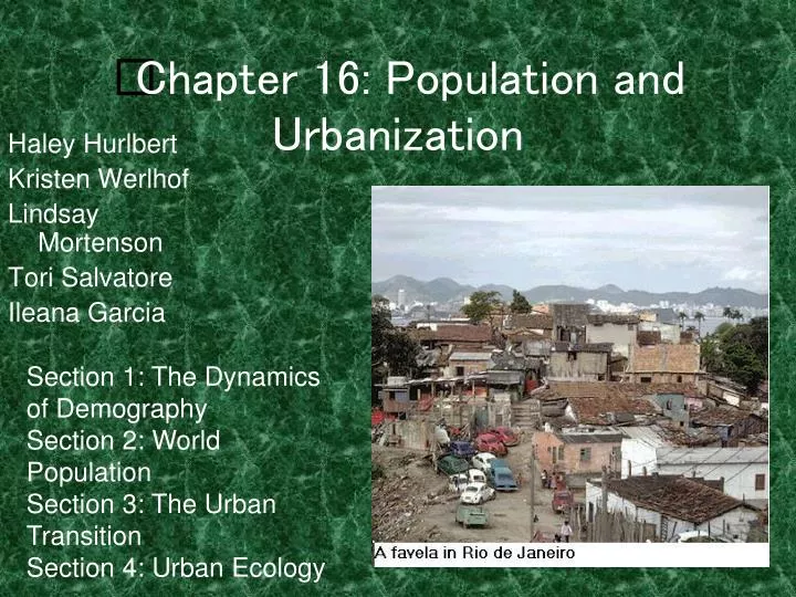 chapter 16 population and urbanization